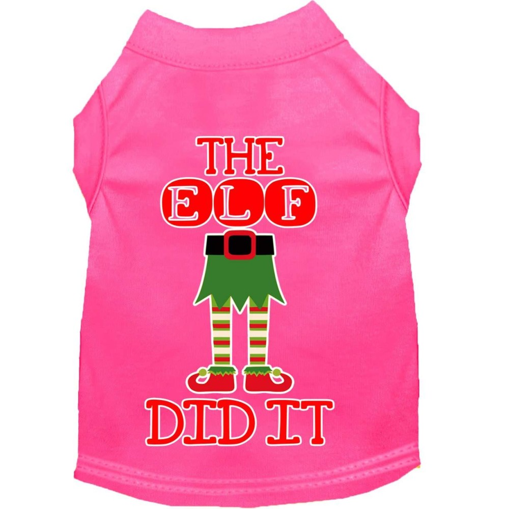 Mirage Pet Products The Elf Did It Screen Print Dog Shirt Bright Pink XL