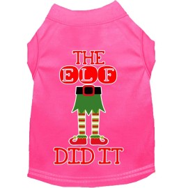 Mirage Pet Products The Elf Did It Screen Print Dog Shirt Bright Pink XL