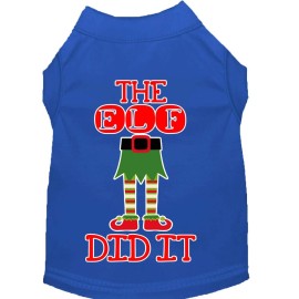Mirage Pet Products The Elf Did It Screen Print Dog Shirt Blue Sm