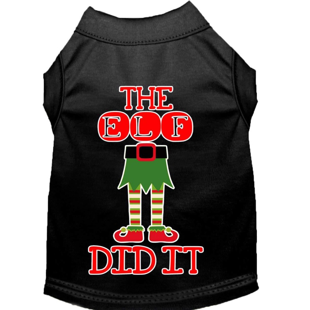 Mirage Pet Products The Elf Did It Screen Print Dog Shirt Black XXXL