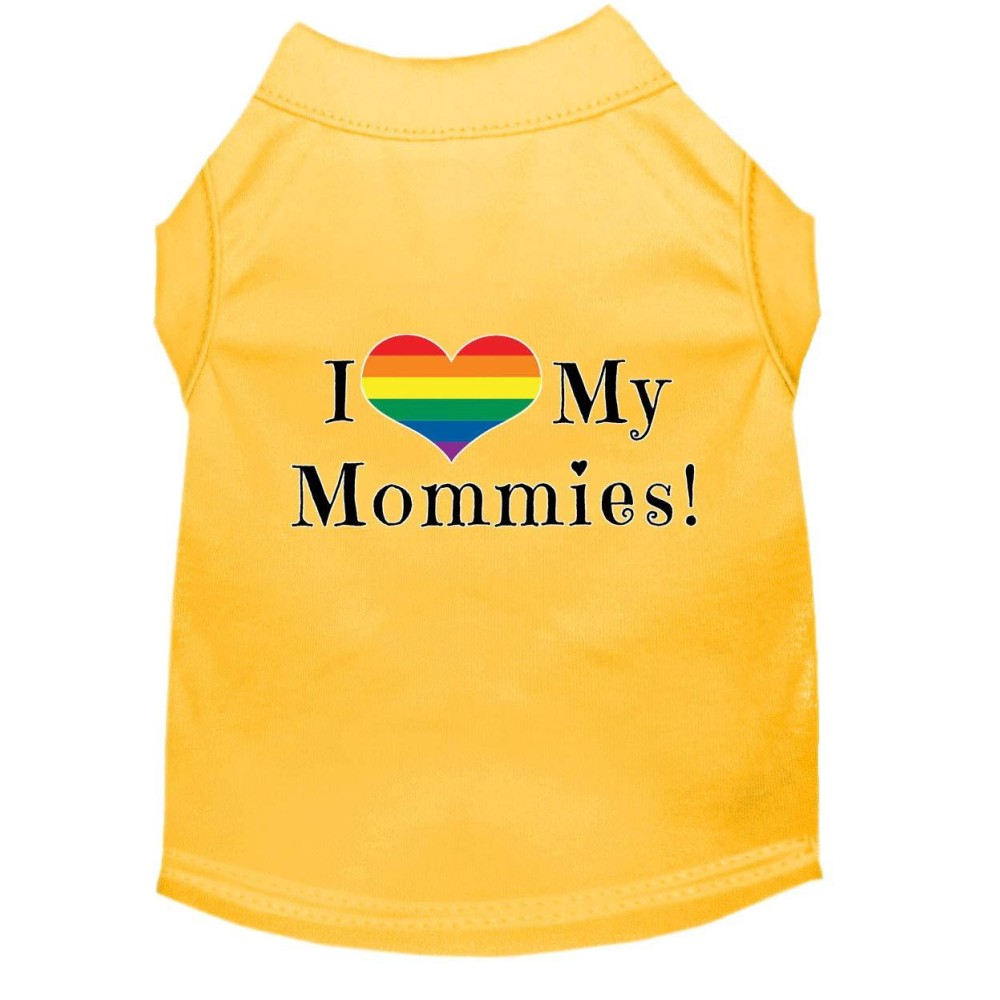 Mirage Pet Products I Heart My Mommies Screen Print Dog Shirt Yellow XL