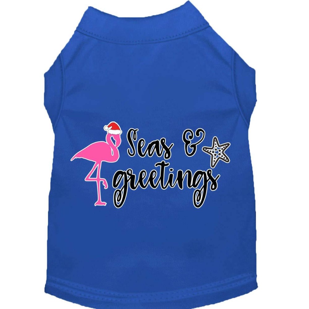 Mirage Pet Products Seas and greetings Screen Print Dog Shirt Blue XS