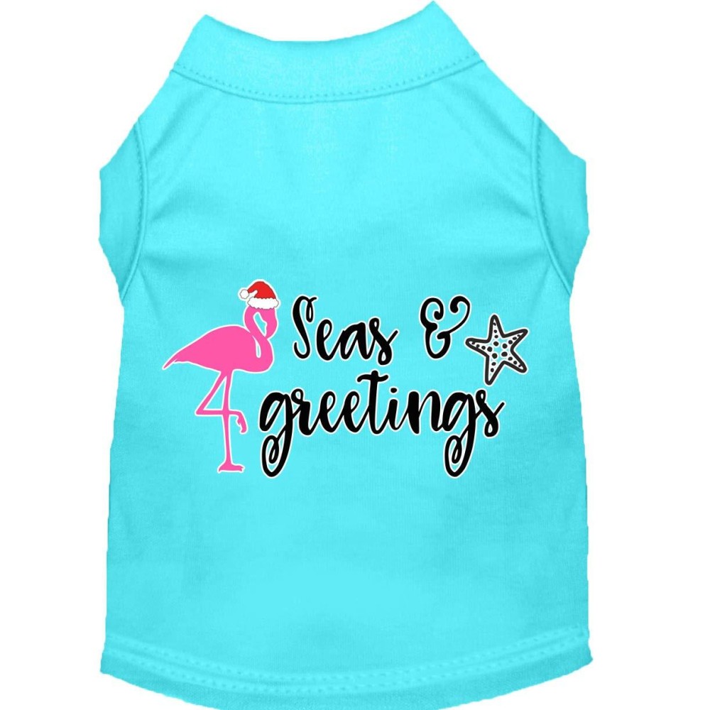 Mirage Pet Products Seas and greetings Screen Print Dog Shirt Aqua