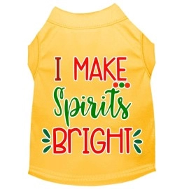 Mirage Pet Products I Make Spirits Bright Screen Print Dog Shirt Yellow Sm