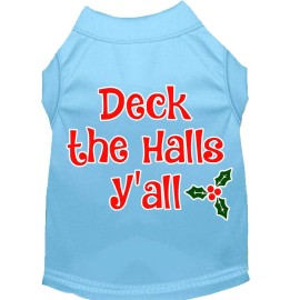 Mirage Pet Products Deck The Halls Yall Screen Print Dog Shirt Baby Blue XS