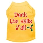 Mirage Pet Products Deck The Halls Yall Screen Print Dog Shirt Yellow XXXL