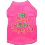 Mirage Pet Products Hope Rudolph Eats Naughty List Screen Print Dog Shirt Bright Pink XXXL