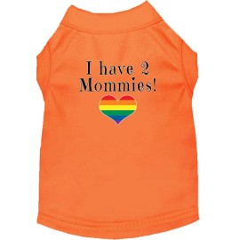 Mirage Pet Products I Have 2 Mommies Screen Print Dog Shirt Orange
