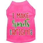 Mirage Pet Products I Make Spirits Bright Screen Print Dog Shirt Bright Pink XS