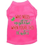 Mirage Pet Products Who Needs Mistletoe Screen Print Dog Shirt Bright Pink Sm