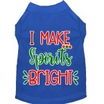 Mirage Pet Products I Make Spirits Bright Screen Print Dog Shirt Blue XL