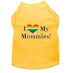 Mirage Pet Products I Heart My Mommies Screen Print Dog Shirt Yellow XXXL