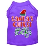 Mirage Pet Products Santas cutest Elf Screen Print Dog Shirt Purple XXXL