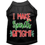 Mirage Pet Products I Make Spirits Bright Screen Print Dog Shirt Black XXL