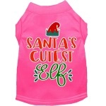 Mirage Pet Products Santas cutest Elf Screen Print Dog Shirt Bright Pink