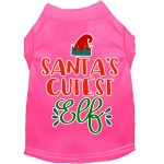 Mirage Pet Products Santas cutest Elf Screen Print Dog Shirt Bright Pink XXL