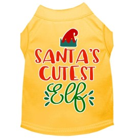 Mirage Pet Products Santas cutest Elf Screen Print Dog Shirt Yellow XXXL