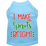 Mirage Pet Products I Make Spirits Bright Screen Print Dog Shirt Baby Blue XXXL