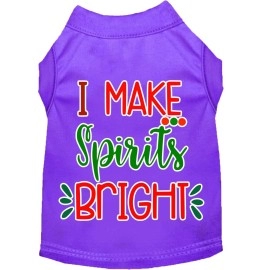 Mirage Pet Products I Make Spirits Bright Screen Print Dog Shirt Purple XXL