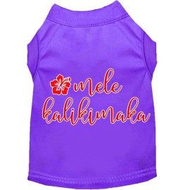 Mirage Pet Products Mele Kalikimaka Screen Print Dog Shirt Purple