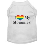 Mirage Pet Products I Heart My Mommies Screen Print Dog Shirt White Med