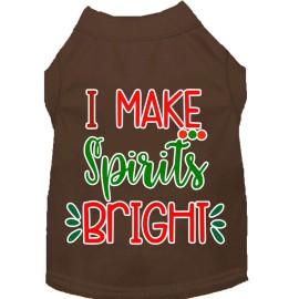 Mirage Pet Products I Make Spirits Bright Screen Print Dog Shirt Brown XS