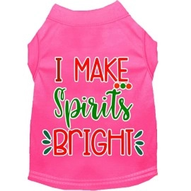Mirage Pet Products I Make Spirits Bright Screen Print Dog Shirt Bright Pink XXL