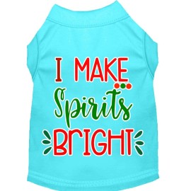 Mirage Pet Products I Make Spirits Bright Screen Print Dog Shirt Aqua