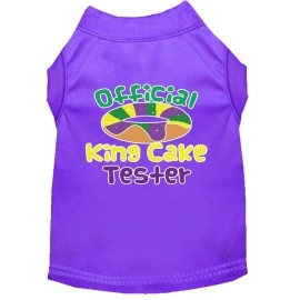 Mirage Pet Product King cake Taster Screen Print Mardi gras Dog Shirt Purple Sm