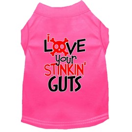 Mirage Pet Product Love Your Stinkin guts Screen Print Dog Shirt Bright Pink Sm