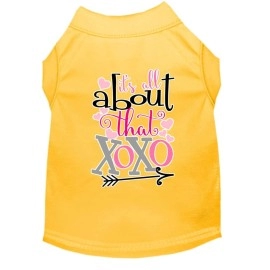 Mirage Pet Product All About That XOXO Screen Print Dog Shirt Yellow Med