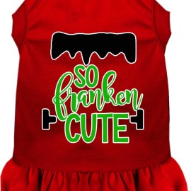 Mirage Pet Product So Franken cute Screen Print Dog Dress Red 4X