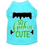 Mirage Pet Product So Franken cute Screen Print Dog Shirt Aqua