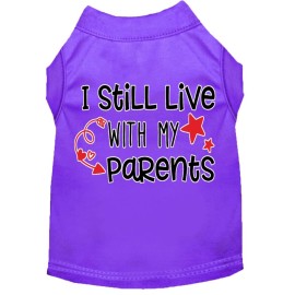 Mirage Pet Product Still Live with My Parents Screen Print Dog Shirt Purple XXXL