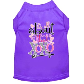 Mirage Pet Product All About That XOXO Screen Print Dog Shirt Purple Sm