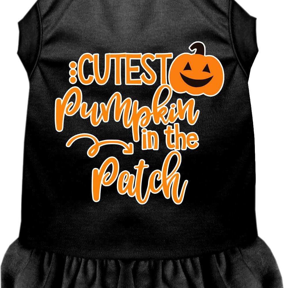 Mirage Pet Product cutest Pumpkin in The Patch Screen Print Dog Dress Black XL