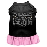 Mirage Pet Product Everyday I'm Mugglin Screen Print Dog Dress Black with Light Pink XXXL (20)