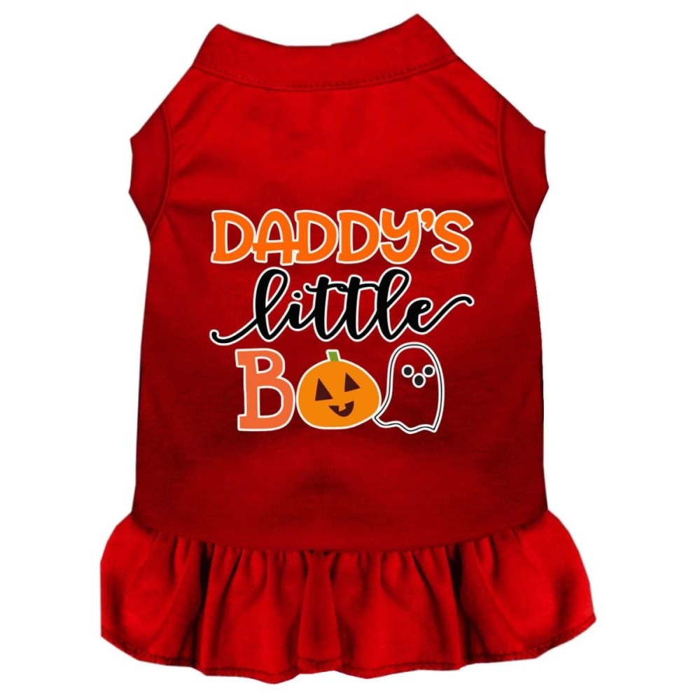 Mirage Pet Product Daddys Little Boo Screen Print Dog Dress Red Med