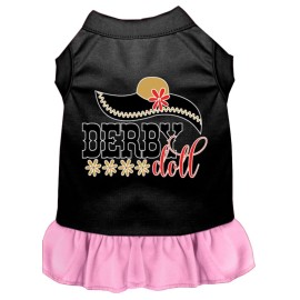 Mirage Pet Product Derby Doll Screen Print Dog Dress Black with Light Pink XXL (18)