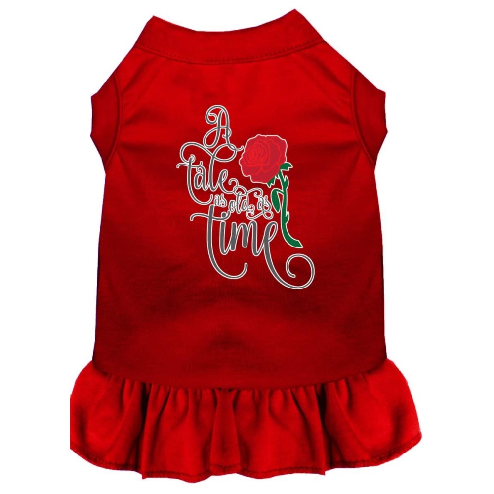 Mirage Pet Product Timeless Tale Screen Print Dog Dress Red XS