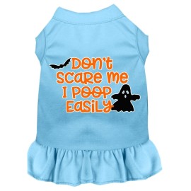 Mirage Pet Product Dont Scare Me Poops Easily Screen Print Dog Dress Baby Blue XXL