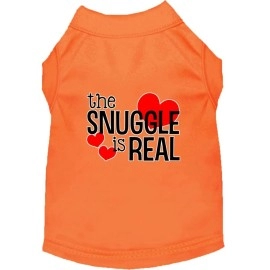 Mirage Pet Product The Snuggle is Real Screen Print Dog Shirt Orange XXXL