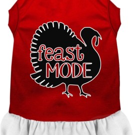 Mirage Pet Product Feast Mode Screen Print Dog Dress Red with White Med