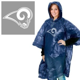 Wincraft NFL Los Angeles Rams Rain Poncho, Team Colors, One Size