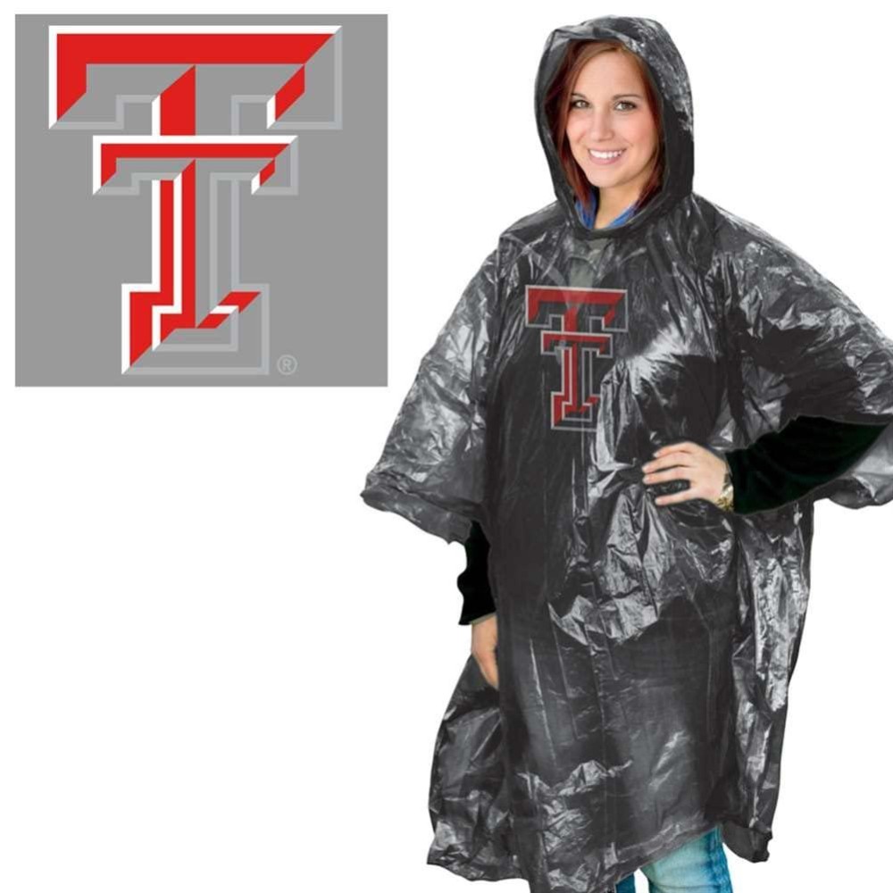 Wincraft NCAA Texas Tech Red Raiders Rain Poncho, Team Colors, One Size