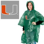 Wincraft NCAA Miami Hurricanes Rain Poncho, Team Colors, One Size