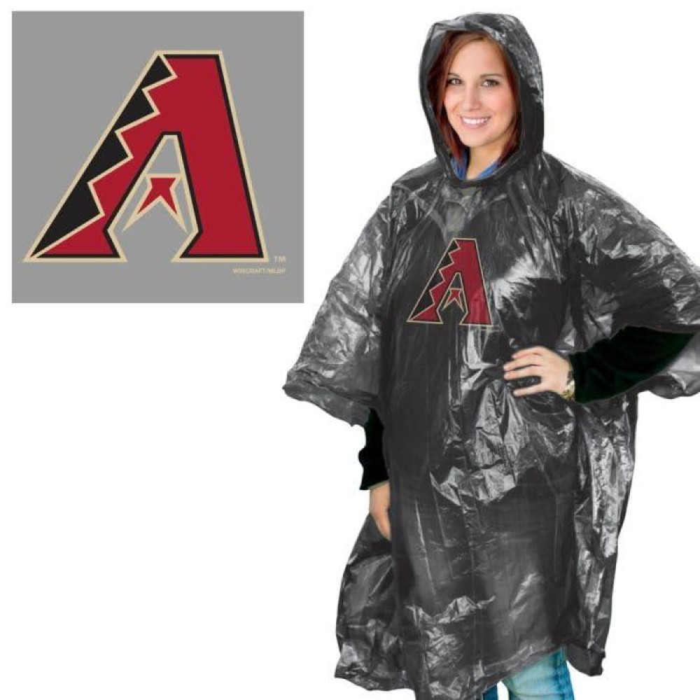 MLB Arizona Diamondbacks Rain Poncho, Team Colors, One Size