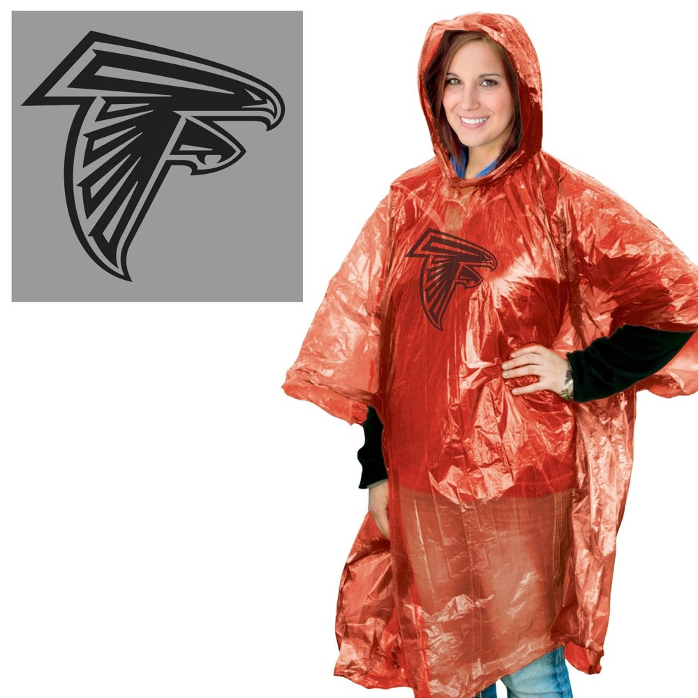 Wincraft NFL Atlanta Falcons Rain Poncho, Team Colors, One Size