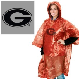 NCAA Georgia Bulldogs Rain Poncho, Team Colors, One Size