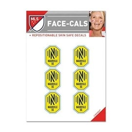 MLS Nashville SC Face Tattoos, Team Colors, One Size